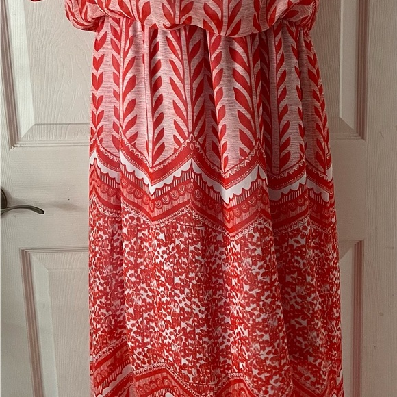 Orange and White Patterned Dress - Picture 4 of 6